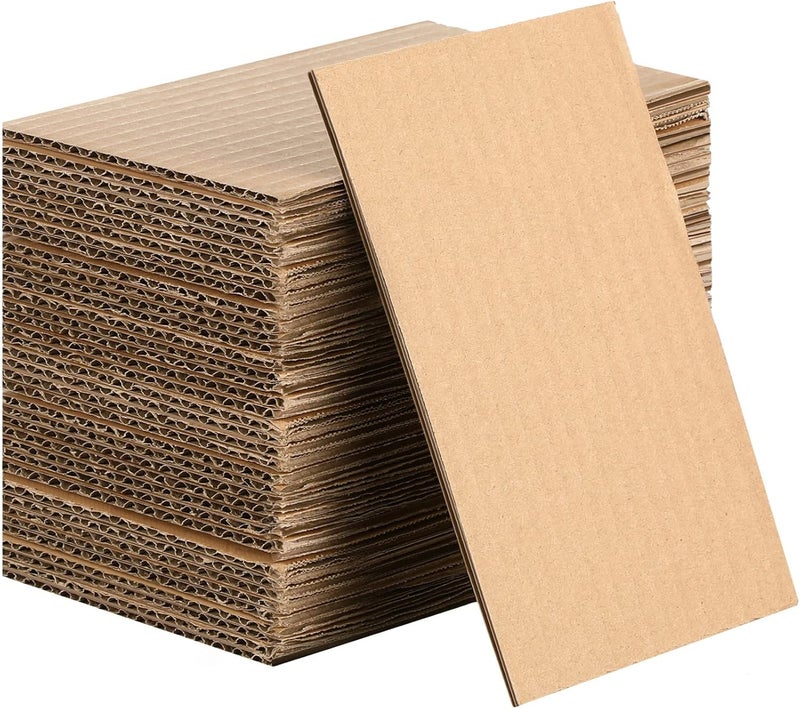 Zonon Corrugated Flat Cardboard Inserts Sheets Squares Separators for Art Projects DIY Crafts Supplies, Brown, 50 Pack (4 x 6 Inch) - Image 1