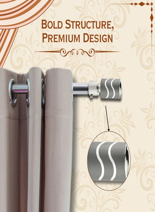 GLOXY Stainless Steel Curtain Bracket with Support 1 Inch Rod Pocket Finials Rod Support Fittings, Curtain Rod Holder (6 Pair Grey) - Durable Window Decor Solution for Elegant Home Interiors - Image 4
