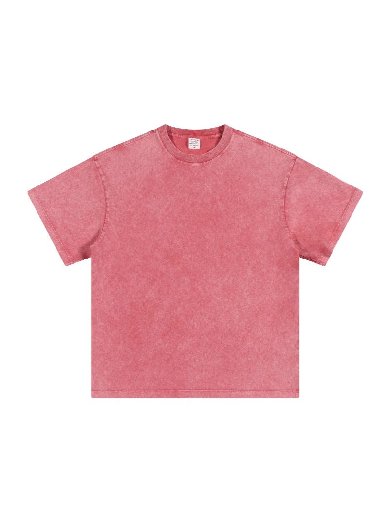 Men'S 2025 Summer American Youth Trendy Brand Heavy Small Neckline Pure Cotton Short-Sleeved Loose Trendyy T-Shirt For Men - Image 2