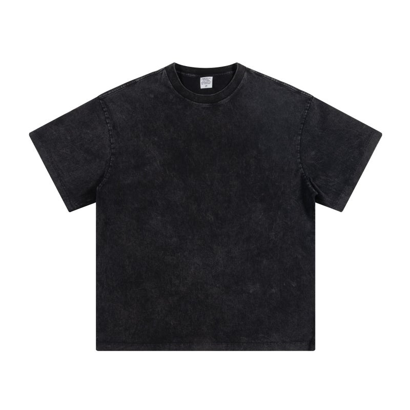 Men'S 2025 Summer American Youth Trendy Brand Heavy Small Neckline Pure Cotton Short-Sleeved Loose Trendyy T-Shirt For Men - Image 1