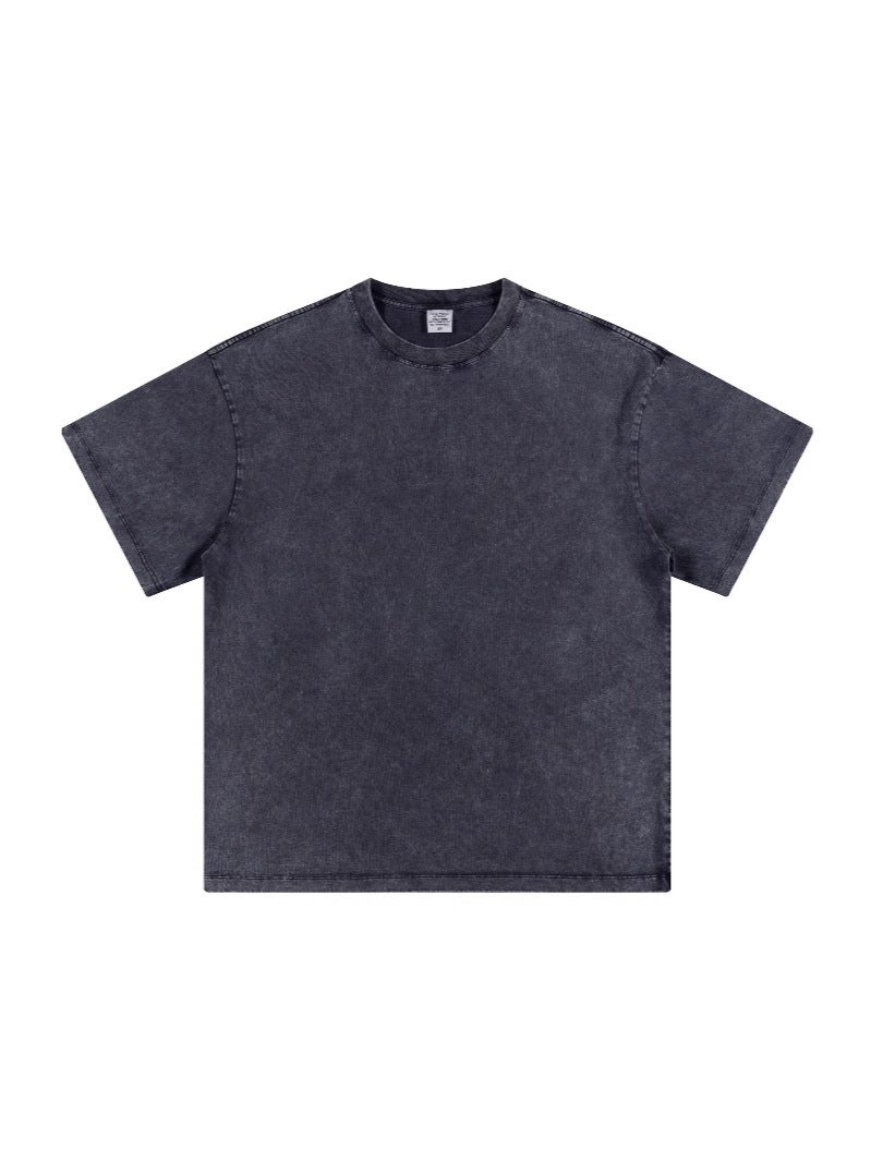 Men'S 2025 Summer American Youth Trendy Brand Heavy Small Neckline Pure Cotton Short-Sleeved Loose Trendyy T-Shirt For Men - Image 5