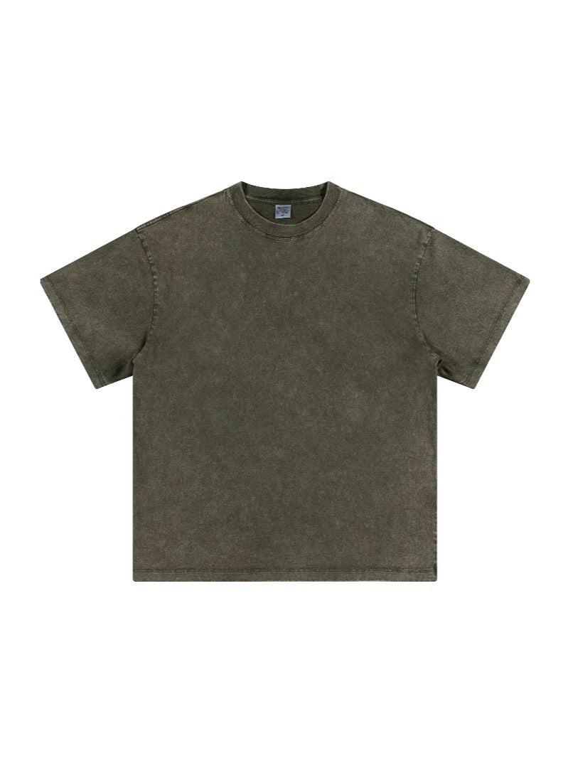 Men'S 2025 Summer American Youth Trendy Brand Heavy Small Neckline Pure Cotton Short-Sleeved Loose Trendyy T-Shirt For Men - Image 4