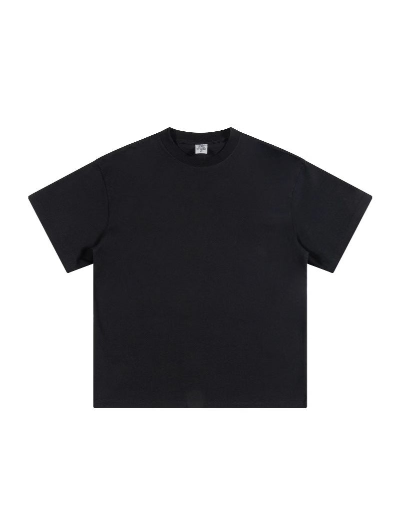 Men'S 2025 Summer American Youth Trendy Brand Heavy Small Neckline Pure Cotton Short-Sleeved Loose Trendyy T-Shirt For Men - Image 3