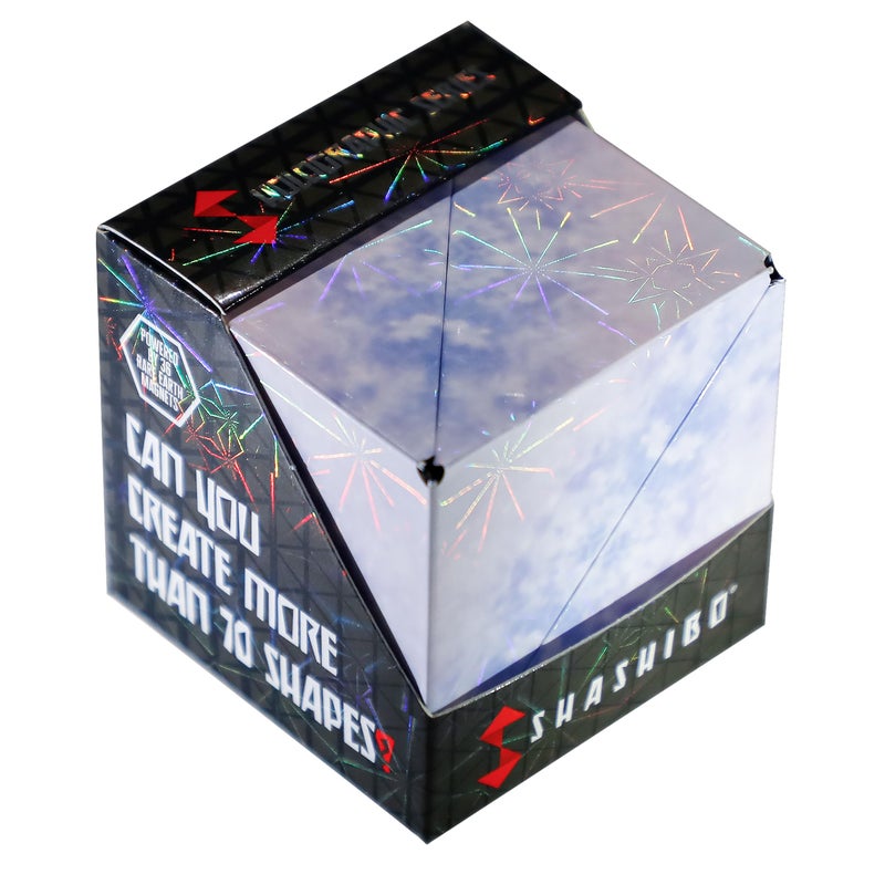 Shashibo Shape Shifting Box - STEM Fidget Toy with Ultra Strong Magnets - Sensory Puzzle Cube Transforms Into 100+ Shapes, Easter Basket Stuffers Gift for Kids, Teens, and Adults (Polar) - Image 4