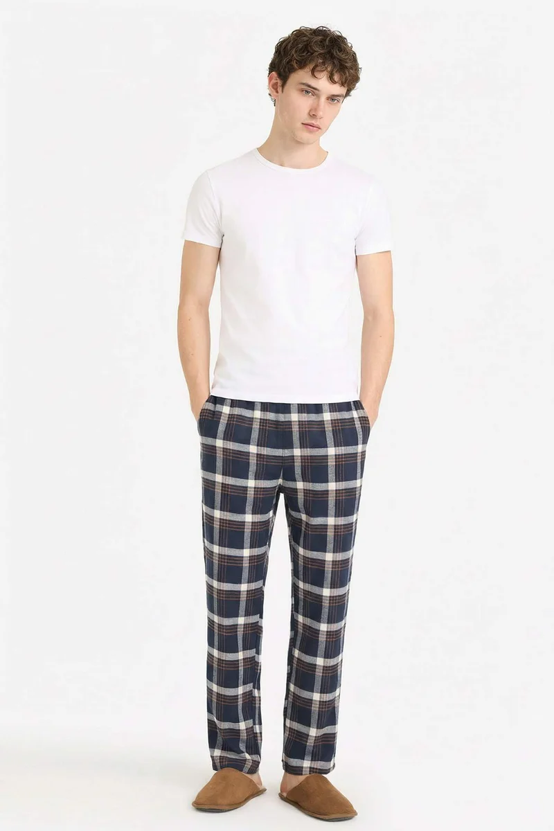 ديفاكتو Regular Fit Long Flannel Pajama Pants