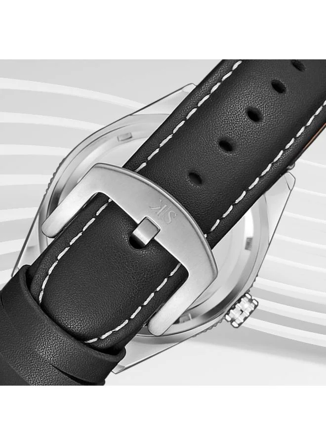 Kenneth Scott Black Men's Leather Analog Watch K23028-SLBB - 44x50 mm for Men | Best Price UAE