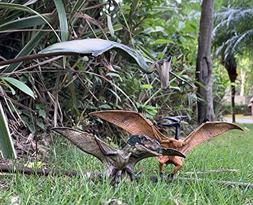 Gemini&Genius 3pcs Pterodactyl Action Figures Realistic Flying Dinosaur Pteranodon Dino Toys Pterosaur Model Toys Cake Toppers Set for Kids - Image 4