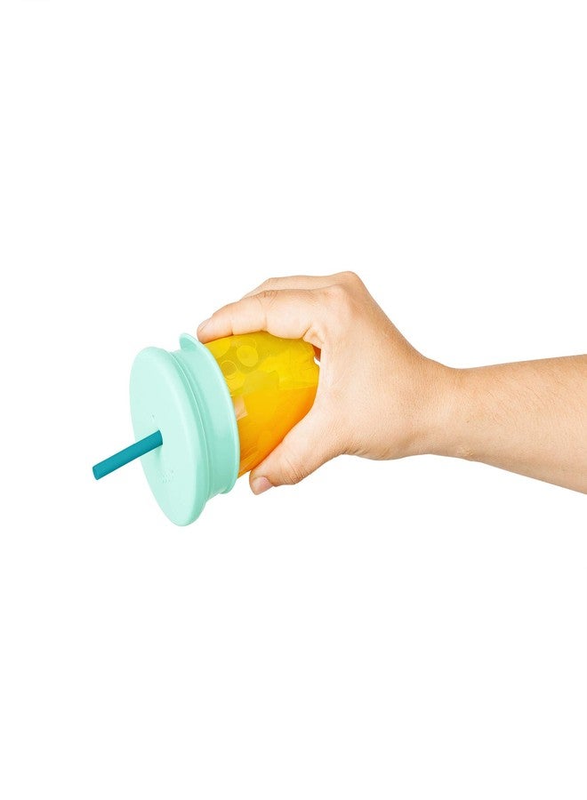Boon Snug Silicone Sippy Cup Lids and Straws - Includes 3 Lids and 3 Straws - Convert Any Kids Cups or Toddler Cups into Straw Sippy Cups - Toddler Feeding Supplies and Travel Essentials - Green - Image 4