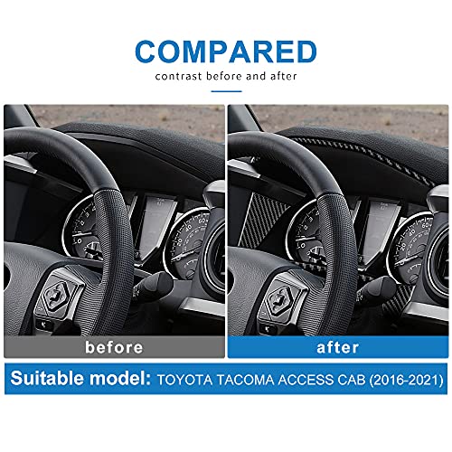 AIRSPEED Carbon Fiber Car Dashboard Speedometer Frame Sticker Interior Trim Compatible with Toyota Tacoma 2016-2023 Accessories (Black) - Image 4