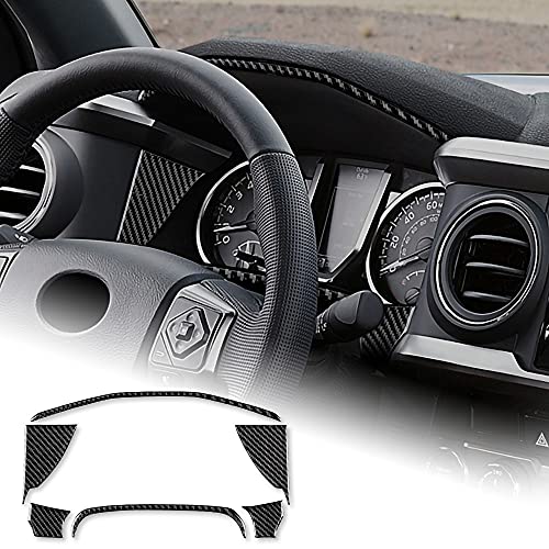 AIRSPEED Carbon Fiber Car Dashboard Speedometer Frame Sticker Interior Trim Compatible with Toyota Tacoma 2016-2023 Accessories (Black) - Image 1