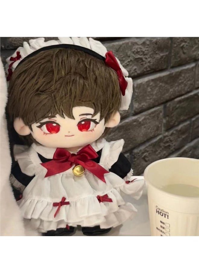 Generic Sweet Shen Lu Shen No Attribute Cotton Doll 20cm Anime Peripheral Cute Gift Plush Doll Dress-up-Height:Lu Shen + Wine Red Sweater Single Piece + Long Rabbit Animal Ear_20cm Without Skeleton  - Image 3