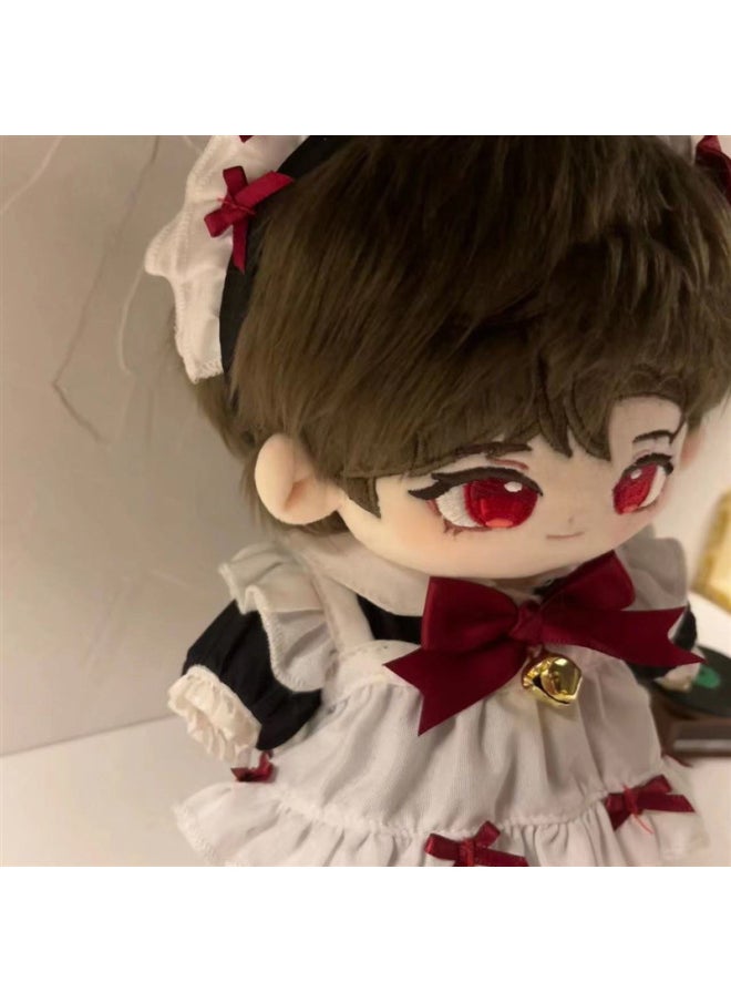 Generic Sweet Shen Lu Shen No Attribute Cotton Doll 20cm Anime Peripheral Cute Gift Plush Doll Dress-up-Height:Lu Shen + Wine Red Sweater Single Piece + Long Rabbit Animal Ear_20cm Without Skeleton  - Image 2