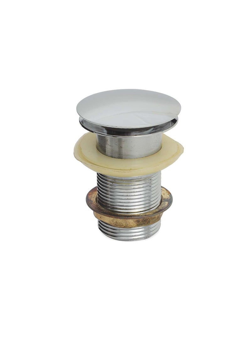 Bold Pop-Up Basin sink Waste – Slotted Design with Mushroom Cover – Premium Brass Construction with Chrome Plating for Durability and Easy Maintenance – Silver - Image 3