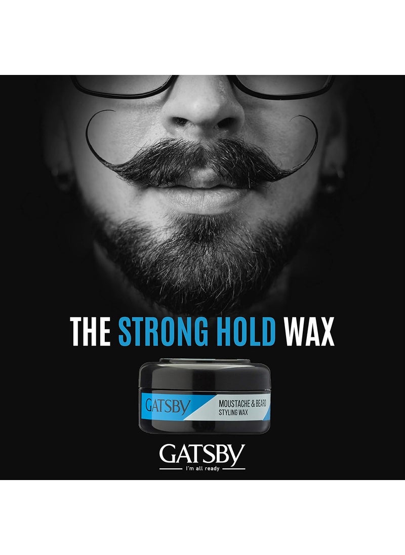 GATSBY Gatsby Moustache Beard Styling Wax Strong Hold 25gm Contains Natural Ingredients Powered With Carnauba Wax For Day Long Hold Non Sticky Easy Wash Off Strong Hold Beard Wax Pack of 2  - Image 5