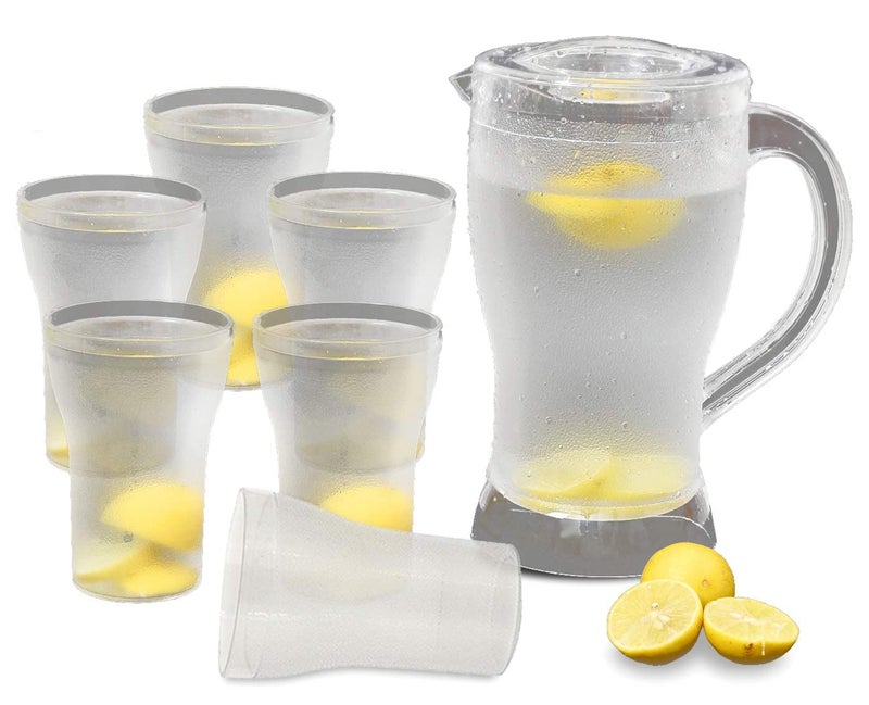 NOBILEA Tableware Serving Desire Glass Jug Carafe with Handle and Plastic Lid for Drinking and Serving Beverages Water Iced Tea Juice MultiPurpose Pitcher 1200 ml - Image 3