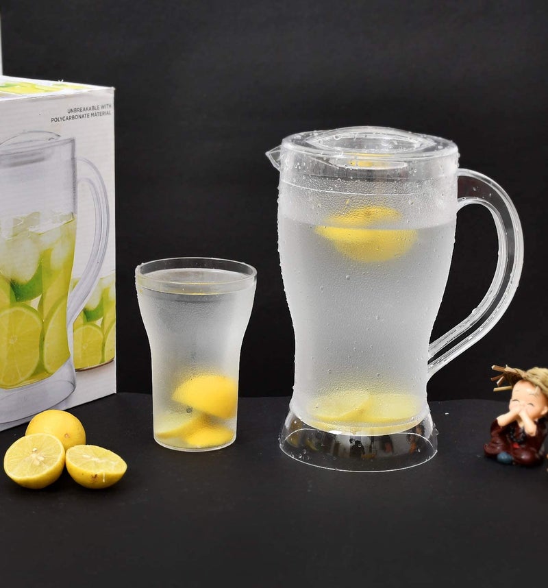 NOBILEA Tableware Serving Desire Glass Jug Carafe with Handle and Plastic Lid for Drinking and Serving Beverages Water Iced Tea Juice MultiPurpose Pitcher 1200 ml - Image 4