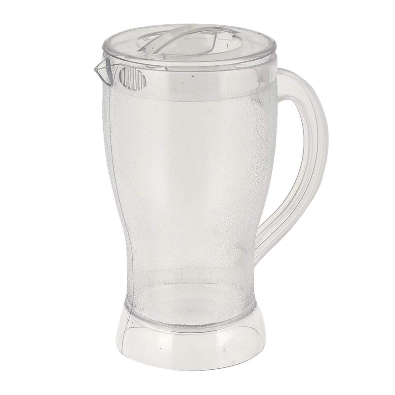 NOBILEA Tableware Serving Desire Glass Jug Carafe with Handle and Plastic Lid for Drinking and Serving Beverages Water Iced Tea Juice MultiPurpose Pitcher 1200 ml - Image 1