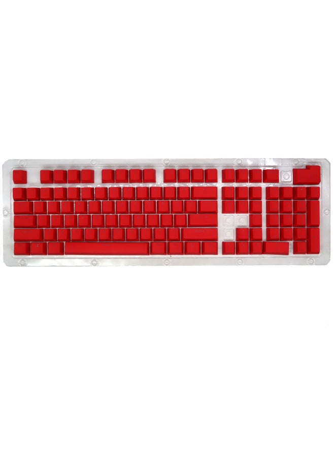 104 Key PBT Color Keyboard Cap ABS Two-color Injection Character Transparent OEM Height Mechanical Keyboard Keycap-Color:Dark Pink-PBT