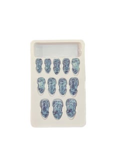 12 pcs False Nails with 12 pcs Nail Glue - MultiColor