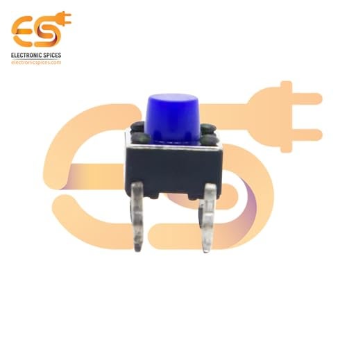 Electronicspices Electronic Spices 6 x 6 x 5mm Blue Color Tactile Push Button Switch Pack of 10 - Image 2
