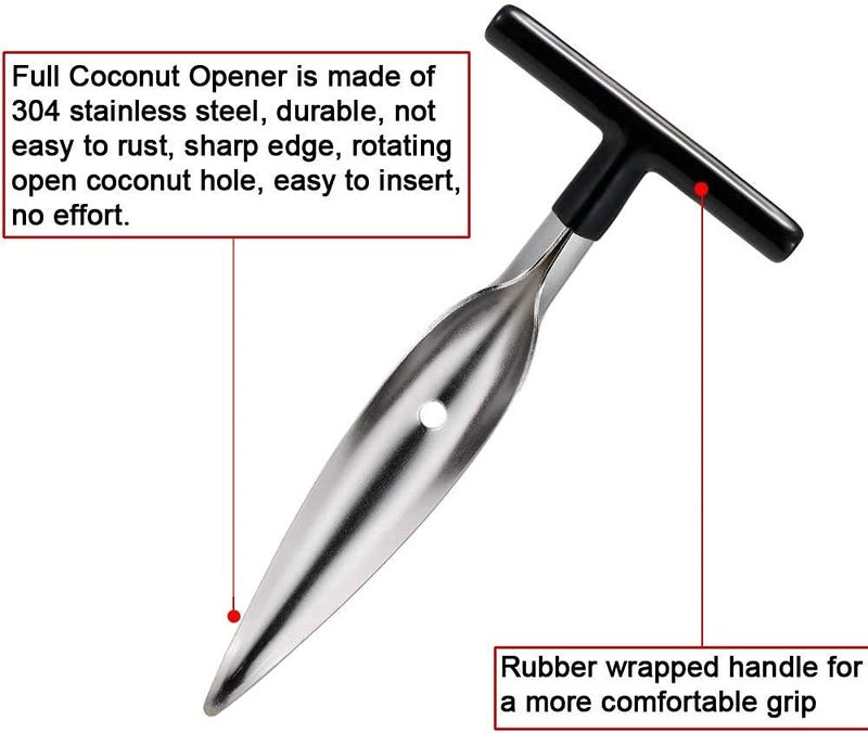 Homava Stainless Steel Coconut Opener Tool, Coconut Driller, Opener Machine, Coconut Opener Knife, Coconut Water Opener - (Pack- 2) - Image 2