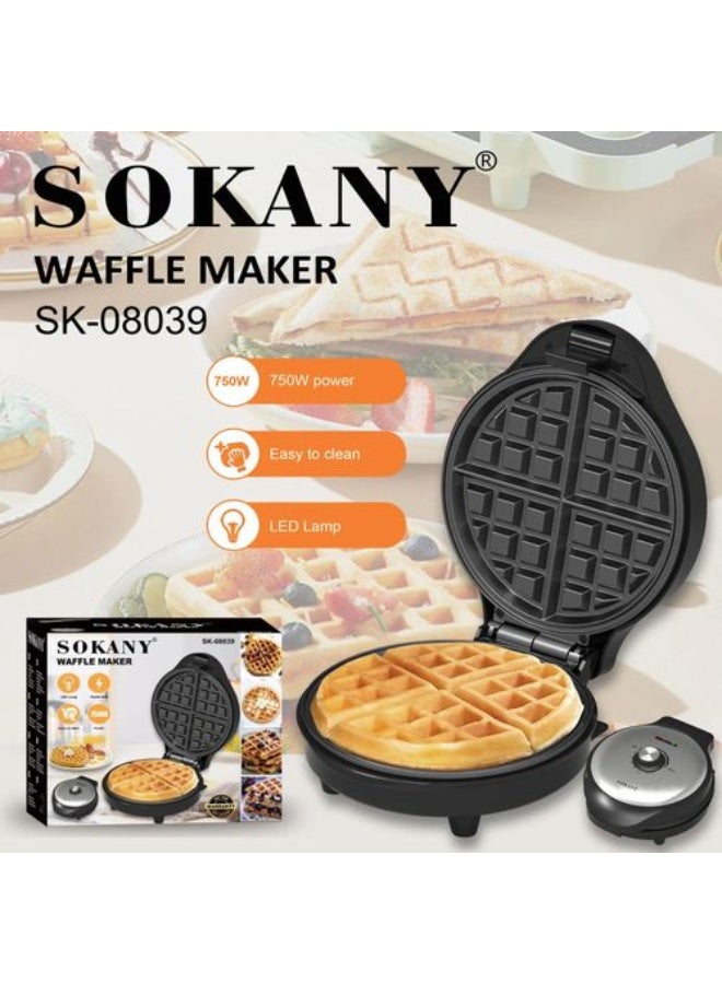 سوكاني صانعة الوافل سوكاني SK-08039، 750 واط، مؤشر LED، سطح غير لاصق، أسود - Image 4
