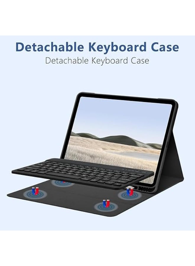 Keyboard Case  For Redmi Pad SE 11 inch 2023, Slim PU Cover with Magnetically Detachable Wireless Bluetooth Keyboard aPencil Holder Slot Designed For Redmi Pad SE 2023, Black - Image 5