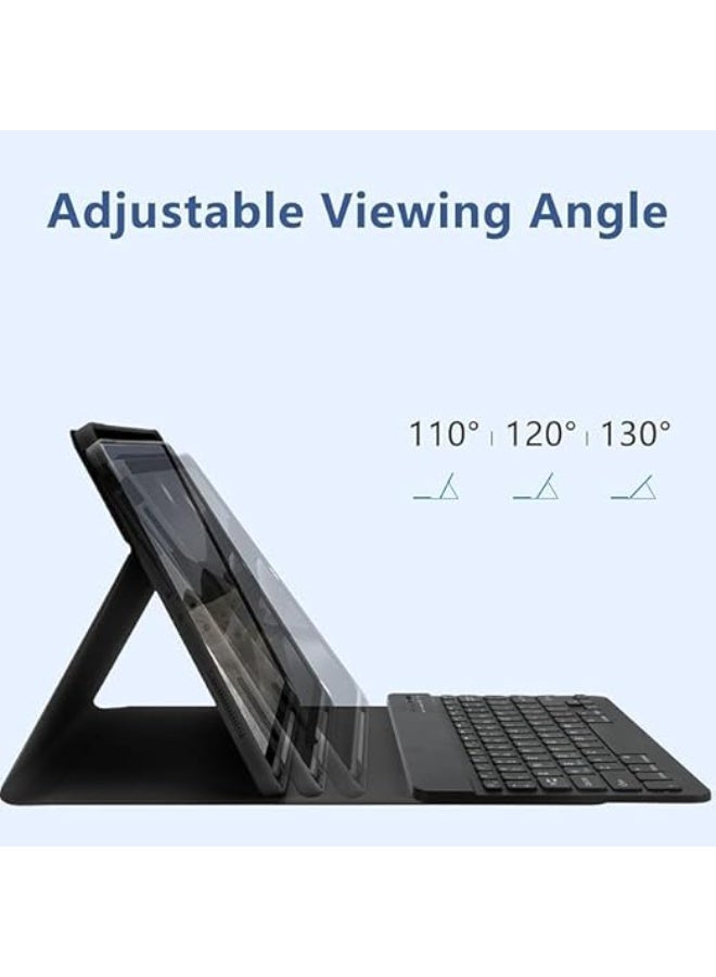 Keyboard Case  For Redmi Pad SE 11 inch 2023, Slim PU Cover with Magnetically Detachable Wireless Bluetooth Keyboard aPencil Holder Slot Designed For Redmi Pad SE 2023, Black - Image 2