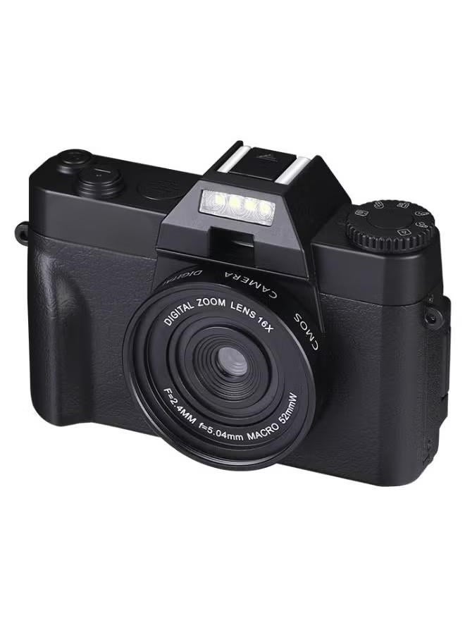 Generic Digital Camera, 4K Vlogging Camera,  48MP 16X Digital Zoom Manual Focus Students Compact Photography Camera with 3Inch IPS Screen, Wide-Angle & Macro Lens, 32G TF Card and 2 Batteries (Black)  - Image 2