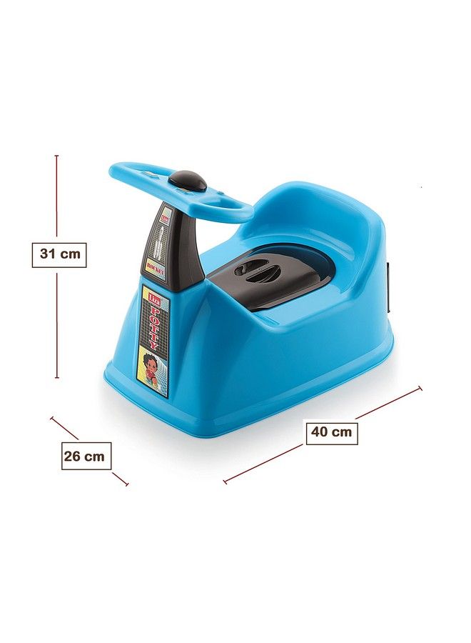 Liza مقعد تدريب الأطفال على استخدام المرحاض بأسلوب الصاروخ مع صينية قابلة للإزالة وغطاء قابل للإغلاق (6-36 شهر) (أزرق) - Image 3