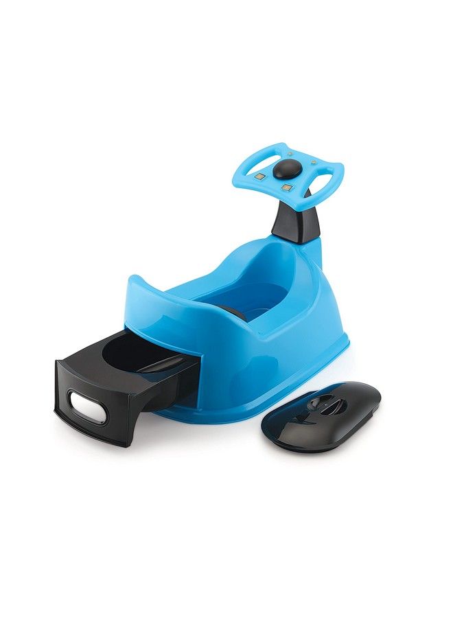 Liza مقعد تدريب الأطفال على استخدام المرحاض بأسلوب الصاروخ مع صينية قابلة للإزالة وغطاء قابل للإغلاق (6-36 شهر) (أزرق) - Image 4