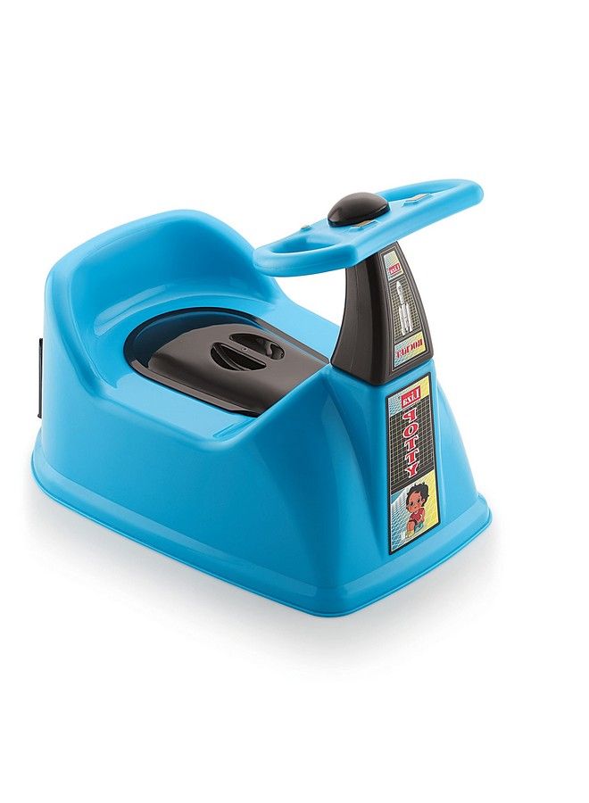 Liza مقعد تدريب الأطفال على استخدام المرحاض بأسلوب الصاروخ مع صينية قابلة للإزالة وغطاء قابل للإغلاق (6-36 شهر) (أزرق) - Image 5