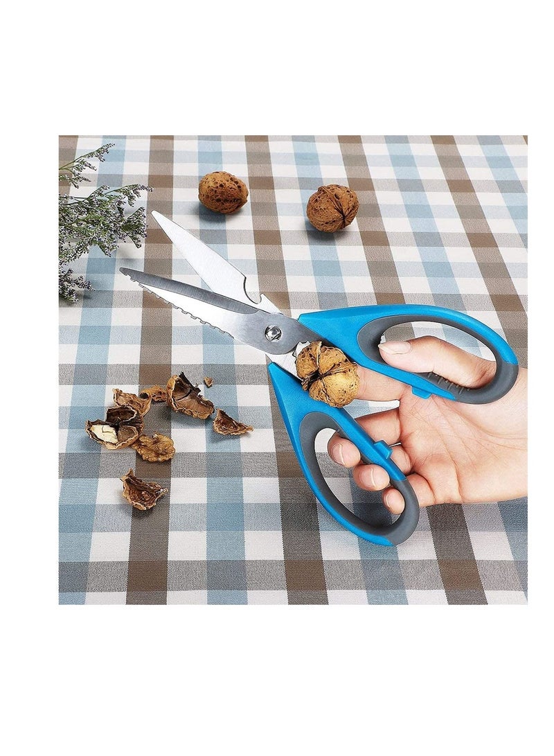 Kitchen Scissors, Detachable Kitchen Household Multifunctional Scissors, Premium Ultra Sharp Stainless Steel Kitchen Scissors for Poultry, Chicken, Meat, Food, Vegetables, Seafood, BBQ (Blue) - Image 4