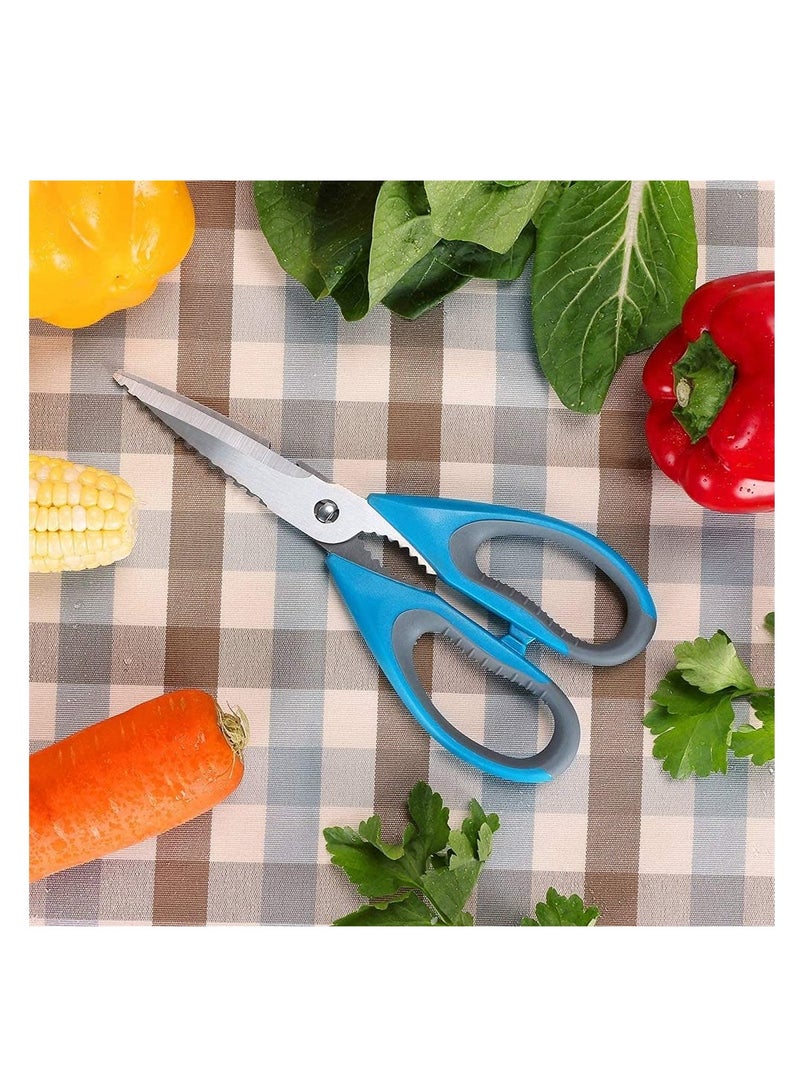 Kitchen Scissors, Detachable Kitchen Household Multifunctional Scissors, Premium Ultra Sharp Stainless Steel Kitchen Scissors for Poultry, Chicken, Meat, Food, Vegetables, Seafood, BBQ (Blue) - Image 3