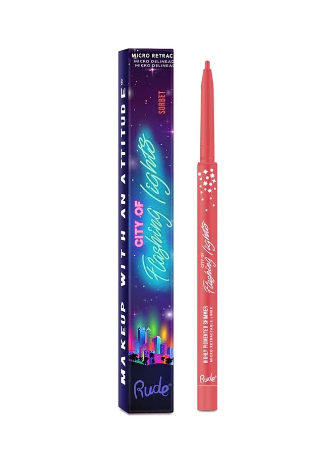 Rude City of Flashing Lights Micro Retractable Liner Sorbet