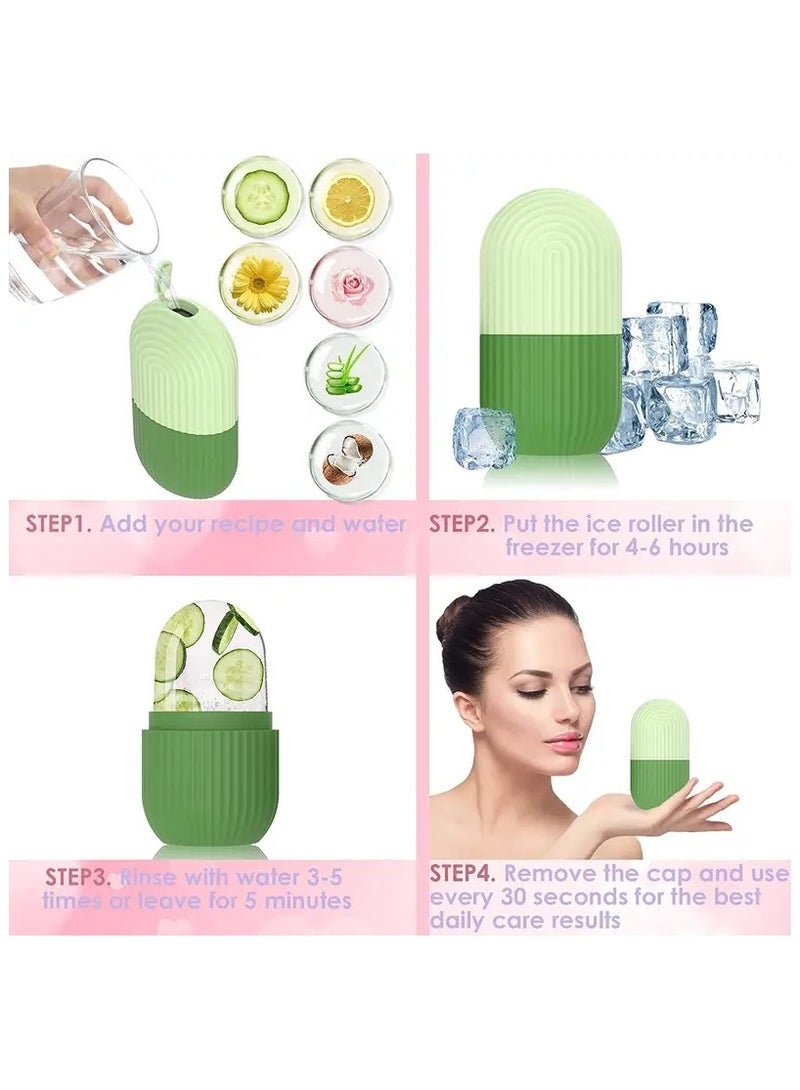 ORiTi رولر وجه ثلجي سيليكون لتحديد وشد المسام وإزالة الهالات السوداء وتدليك البشرة - أصفر - Image 2