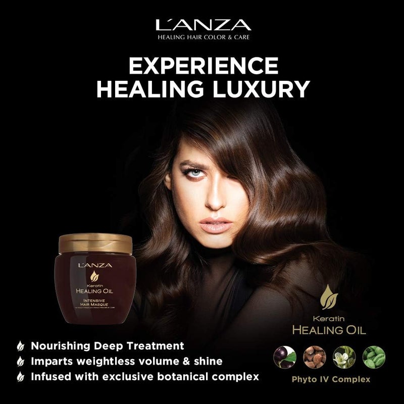 LANZA L'ANZA Keratin Healing Oil Intensive Hair Masque for Damaged Hair, Nourishes, Repairs, and Boosts Hair Shine and Strength for a Silky Look, Sulfate-free, Paraben-free, Gluten-free (7.1 Fl Oz) - Image 4