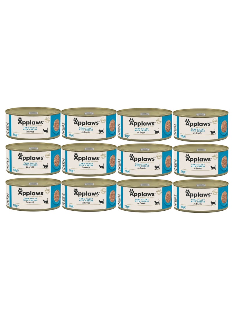 Applaws 12pcs Natural Tuna with Cheese Cat Wet Food 12x156g - Image 1