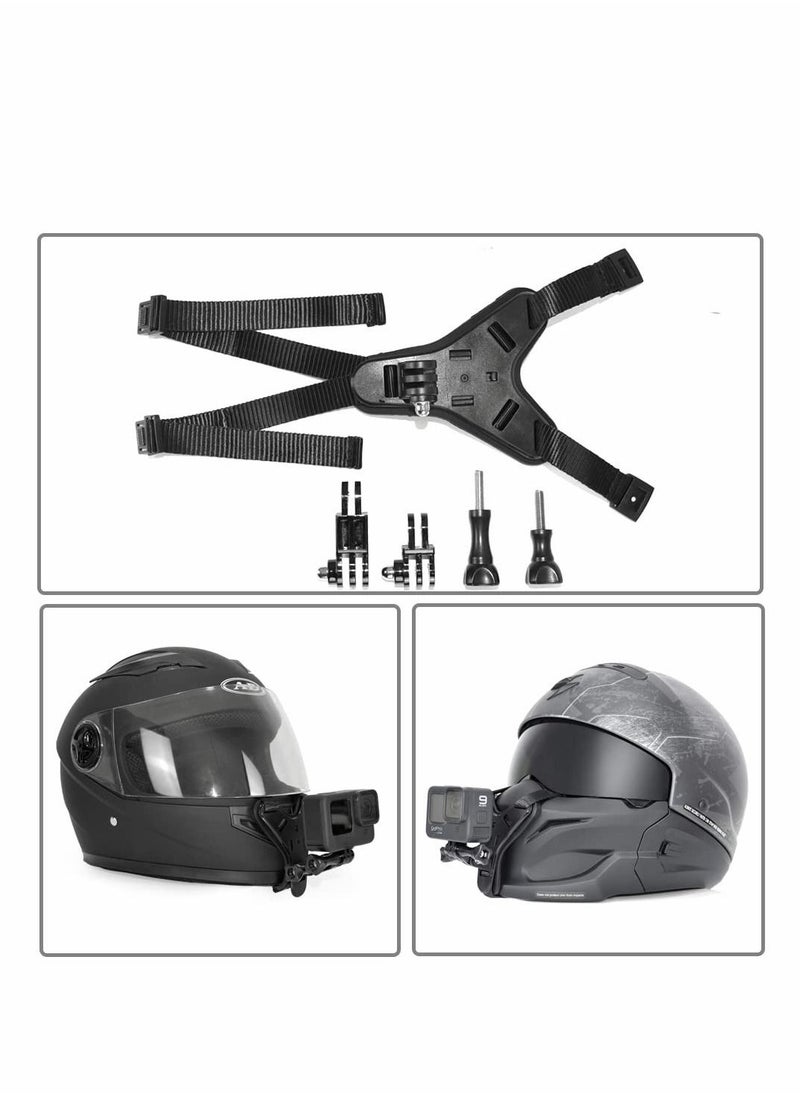 Y&D - Motorcycle Helmet Chin Mount for Gopro Camera Strap Holder with Extension Swivel Arm Compatible Hero 10/9/8/7/6/5 Dji Action Bracket Accessories Black - Image 1