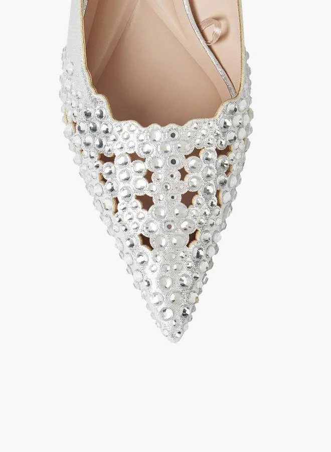 Celeste SILVER Women Kitten Heel Pointed Toe Shoes for Women | Best Price UAE