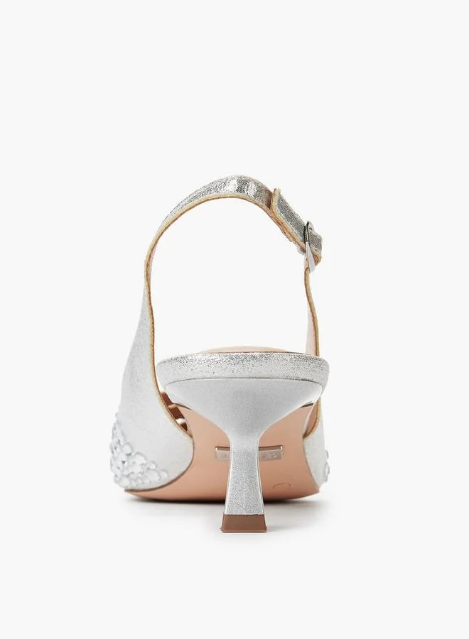 Celeste SILVER Women Kitten Heel Pointed Toe Shoes for Women | Best Price UAE