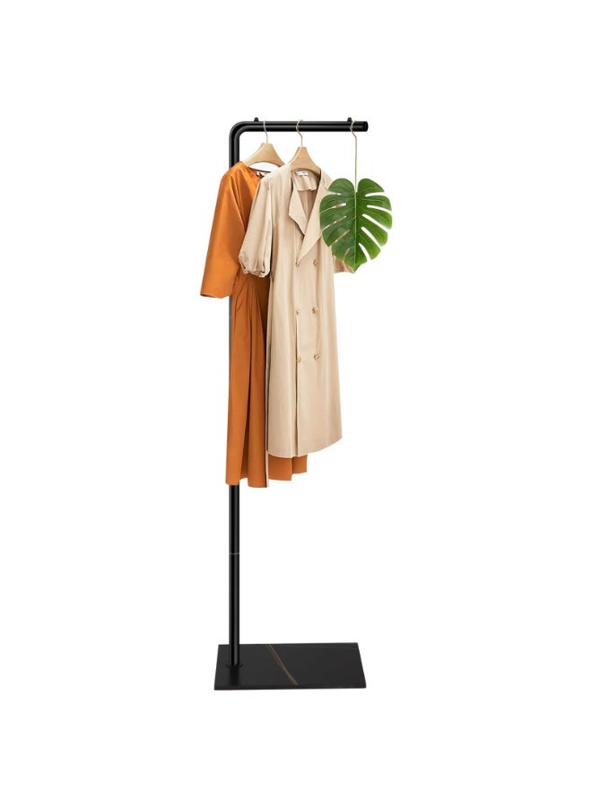 LEFAFA LEFAFA Hanger Rack - 170cm Coat Rack, Cloth Hanger Stand With Three Hooks, Clothing Rack With Natural Marble Base, Modern Coat Stand For Entryway, Living Room, Bedroom, Office. (Black) - Image 1