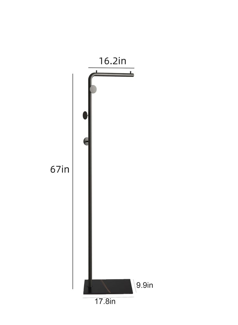 LEFAFA LEFAFA Hanger Rack - 170cm Coat Rack, Cloth Hanger Stand With Three Hooks, Clothing Rack With Natural Marble Base, Modern Coat Stand For Entryway, Living Room, Bedroom, Office. (Black) - Image 5