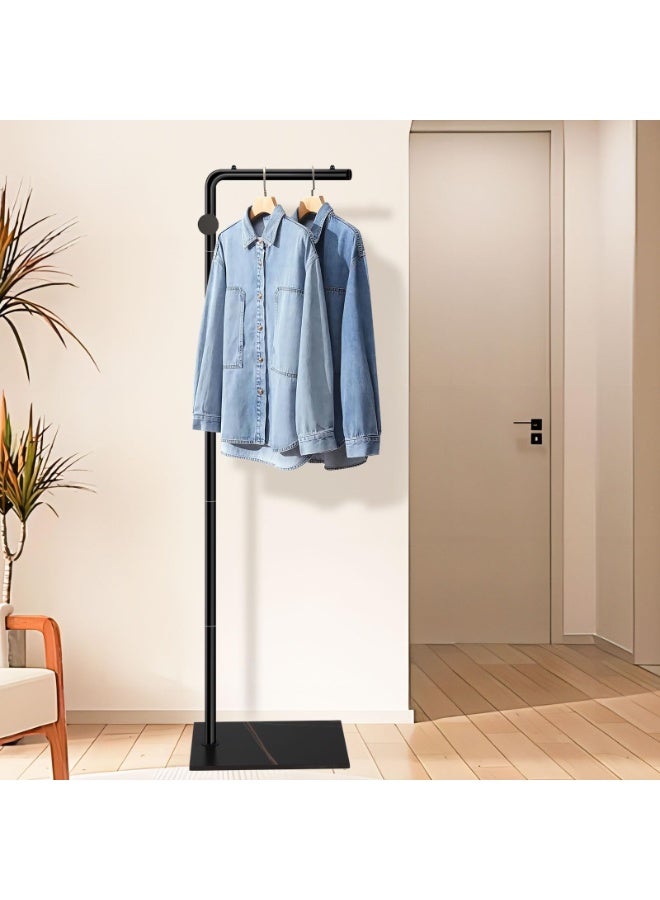 LEFAFA LEFAFA Hanger Rack - 170cm Coat Rack, Cloth Hanger Stand With Three Hooks, Clothing Rack With Natural Marble Base, Modern Coat Stand For Entryway, Living Room, Bedroom, Office. (Black) - Image 3