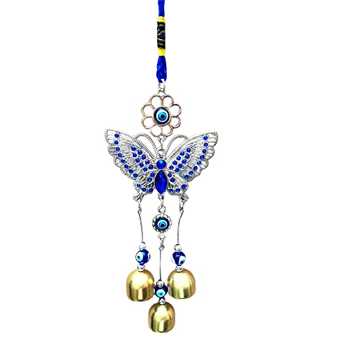 GJ Butterfly Evil Eye with Bells for Home Car and Office, Multicolor - Image 5