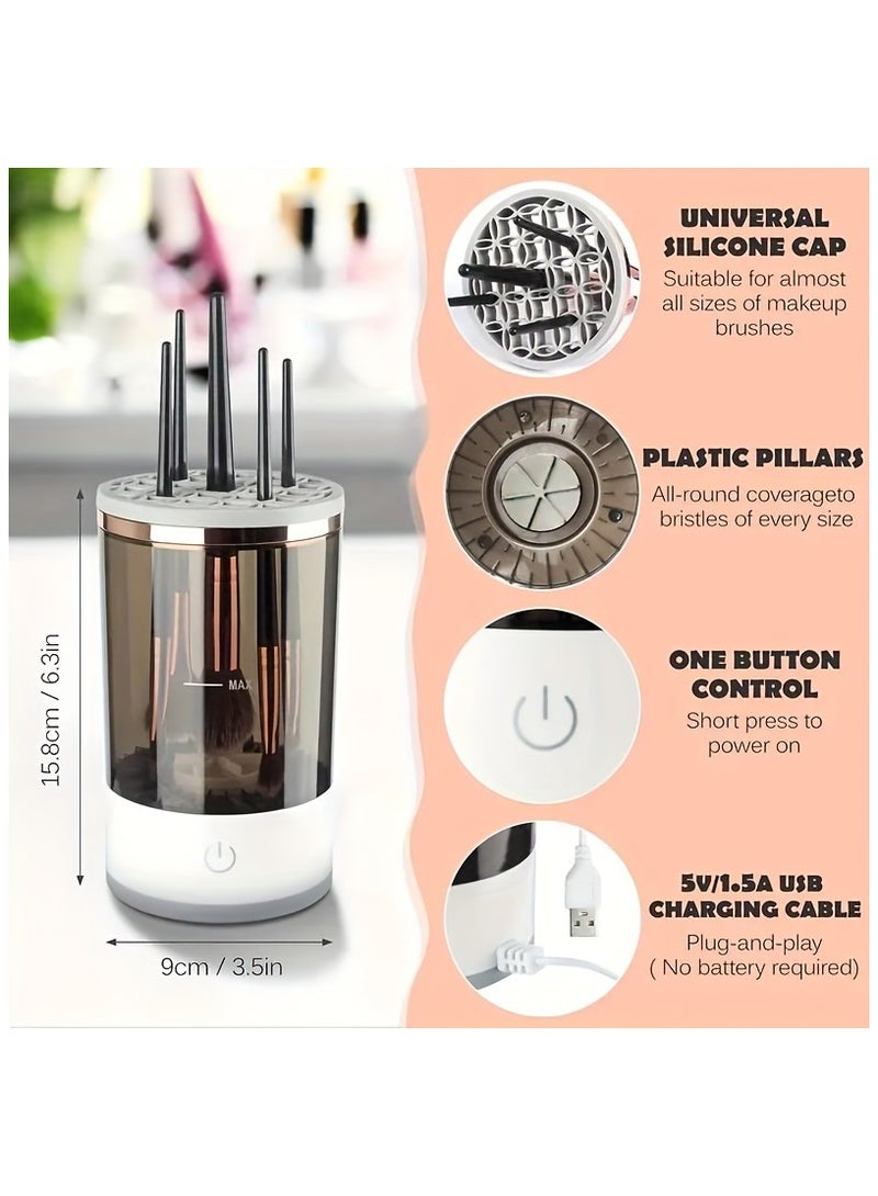 إسكدنيا جهاز تنظيف فرش المكياج الكهربائي – مناسب لجميع أحجام الفرش، تنظيف سريع وفعال، أداة تجميل، هدية مثالية لها - Image 3