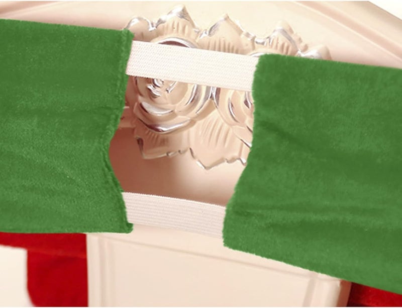 GREUS Funny Christmas Chair Covers for Dining Room Merry Christmas Decorations Cute Santa Belt Elf Girl Skirt Chair Back Covers Xmas Slipcovers Birthday Party Wedding Banquet Vacation Indoor Home Decors - Image 3