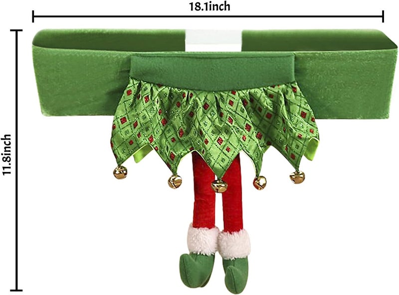 GREUS Funny Christmas Chair Covers for Dining Room Merry Christmas Decorations Cute Santa Belt Elf Girl Skirt Chair Back Covers Xmas Slipcovers Birthday Party Wedding Banquet Vacation Indoor Home Decors - Image 4