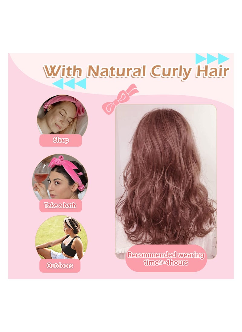 KHAJUL 4PCS Extra Long Soft Heatless Hair Curlers to Sleep In, No Heat Hair Rollers (Pink)  - Image 2