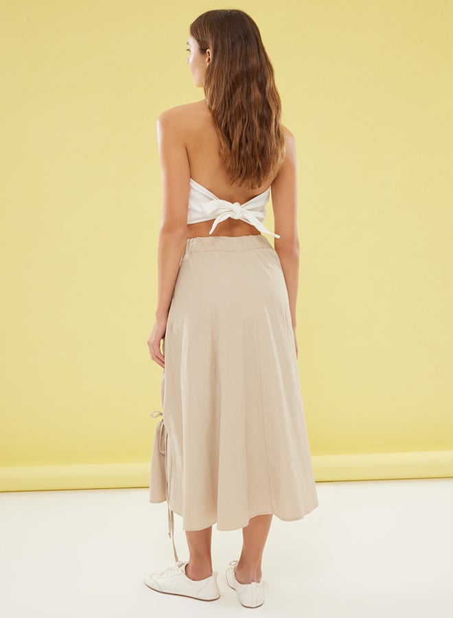 trendyol Khaki Parachute Fabric Elastic Waist Maxi Length Woven Skirt  - Image 5